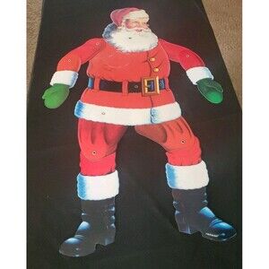 Vintage Articulating Paper Christmas Santa Claus Wall Hanging Ornament 29”